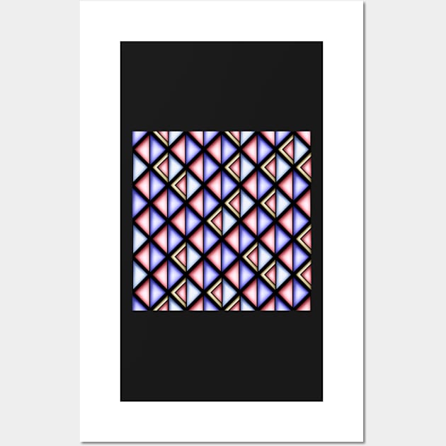 Geometric Pattern, Rhombic Harlequin Motif Wall Art by lissantee